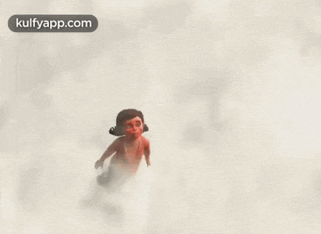a cartoon character is flying through the clouds in a cloudy sky .