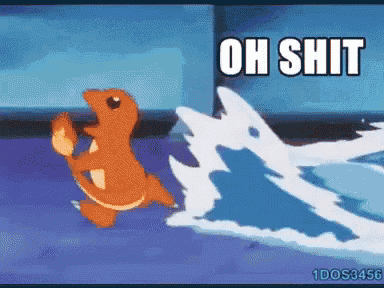 a picture of a cartoon character with the words oh shit above it