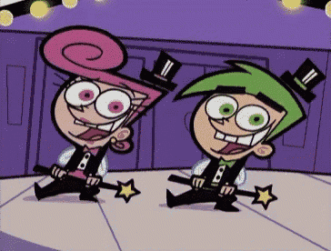 two cartoon characters from fairly odd parents are dancing