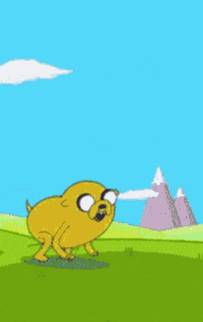 a cartoon dog with a smoke coming out of his nose