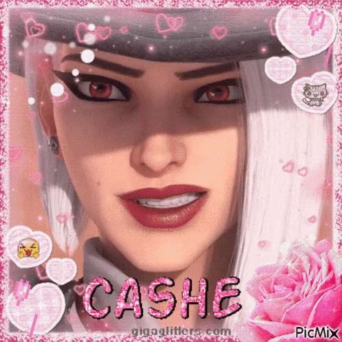 a picture of a woman with the name cashe