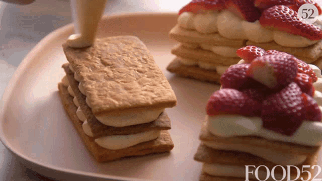 food52 is written on the bottom of a plate