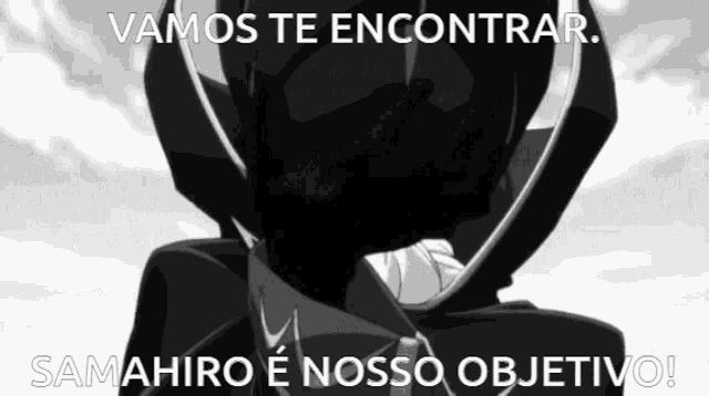 a black and white image of a man with the words " vamos te encontrar "