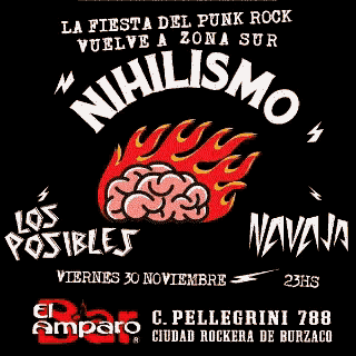 a poster for nihilismo shows a brain on fire