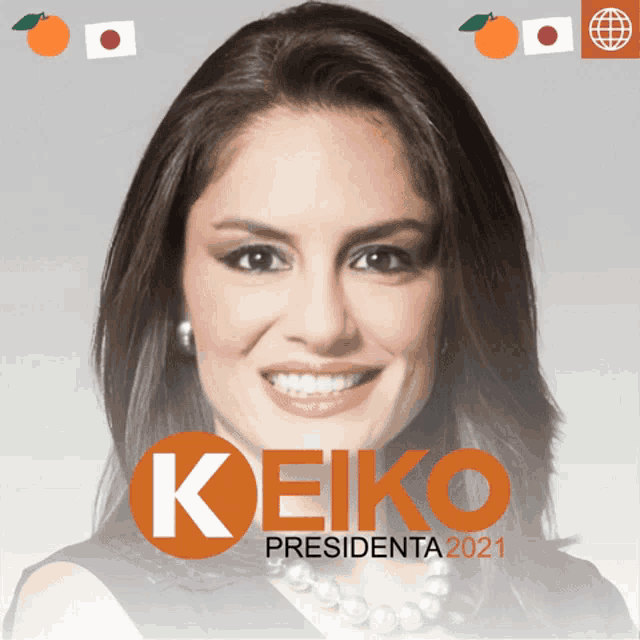a picture of a woman with the words keiko presidenta 2021 on it