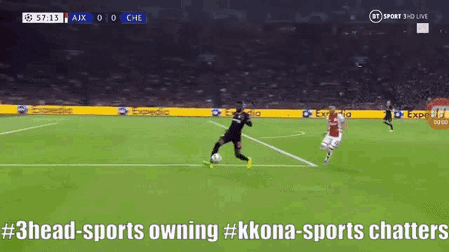 a soccer game is being broadcasted on bt sport 3hd live
