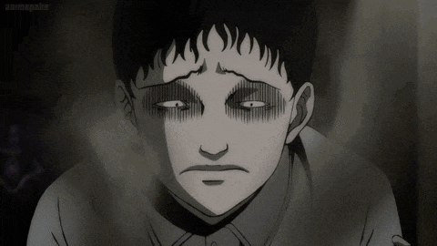 a black and white drawing of a boy with smoke coming out of his mouth