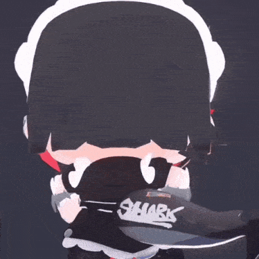 a cartoon drawing of a maid with a knife on her apron
