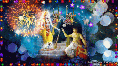 Krishna Janmashtami Flowers GIF - Krishna Janmashtami Flowers Hindu Festival GIFs