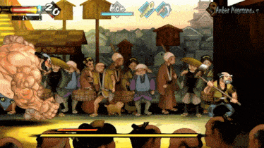 a video game shows a group of people and the number 26