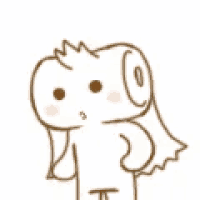 a cartoon of a dog with a question mark on its head .