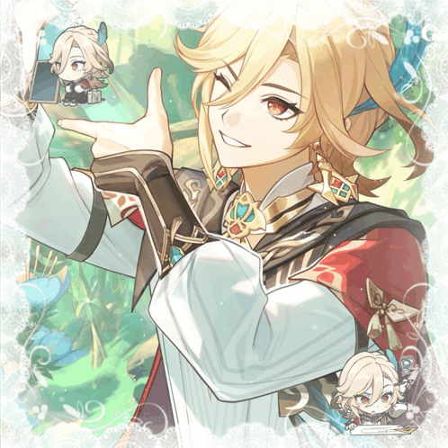 a cartoon drawing of a boy with blonde hair giving the thumbs up