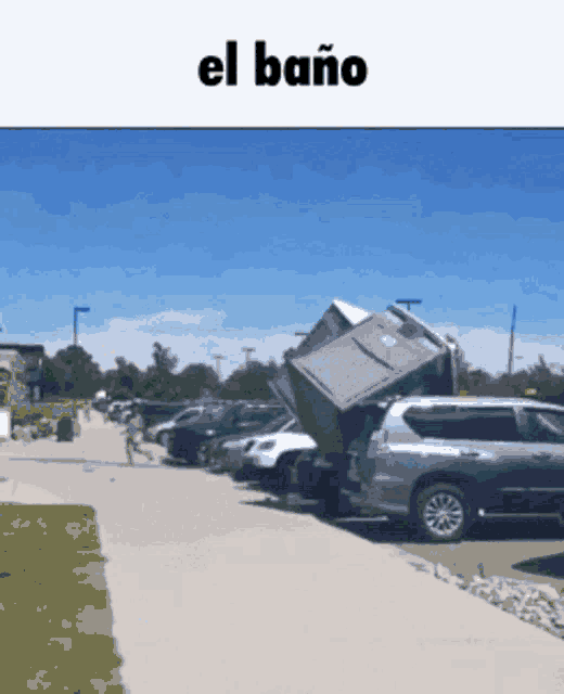 a picture of a car with the word el bano written above it