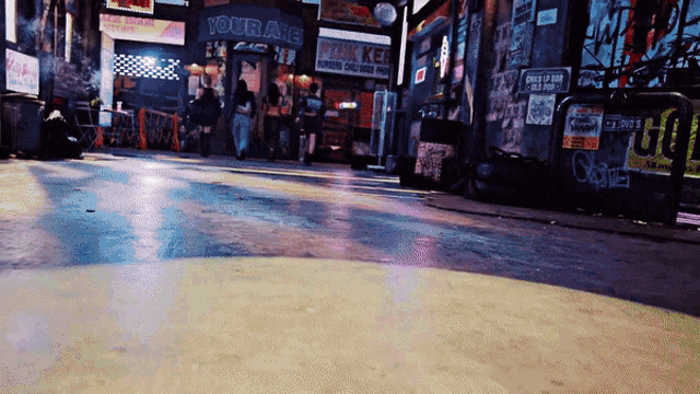 a street scene with a sign that says your are on it