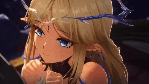 a girl with blonde hair and blue eyes is wearing a crown