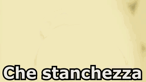 snorlax from pokemon is laying on the ground with the words che stanchezza written on it .