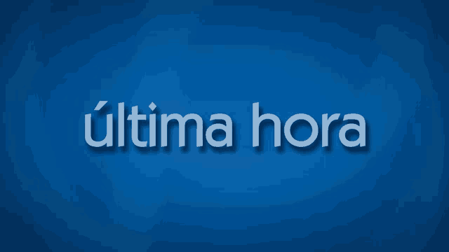 a blue background with ultima hora written in white letters