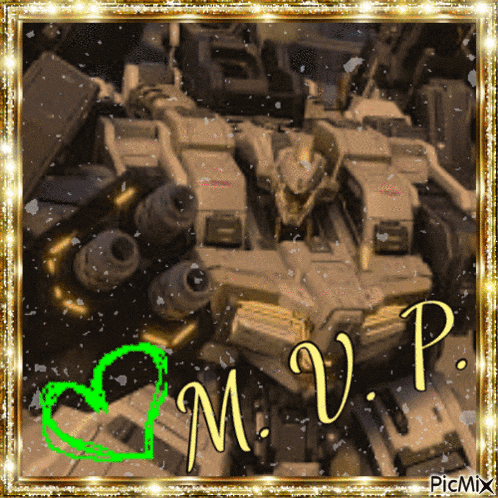 a picture of a robot with the letters m and v on it
