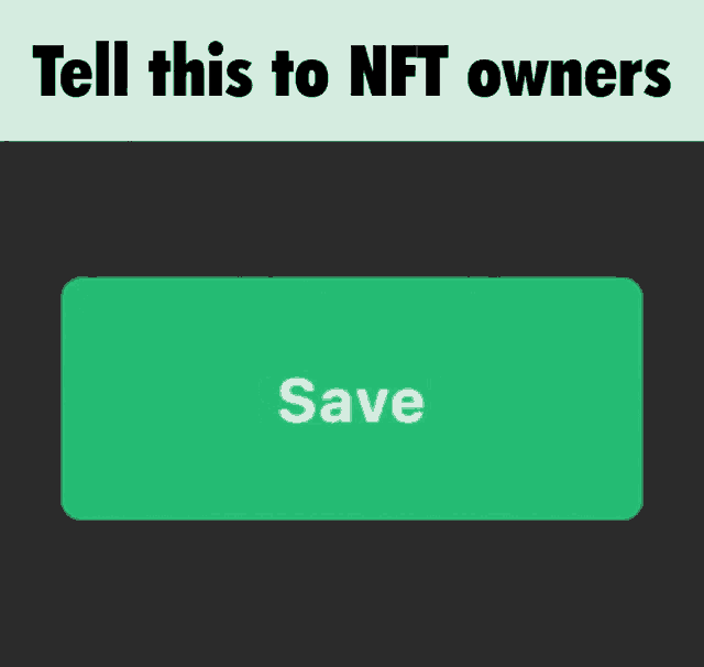 a green button that says " saved " on a black background