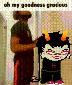 a cartoon of a girl with horns and the words oh my goodness gracious below her