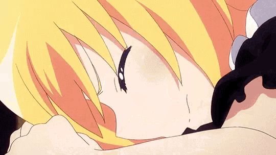 a close up of a anime girl sleeping with her eyes closed