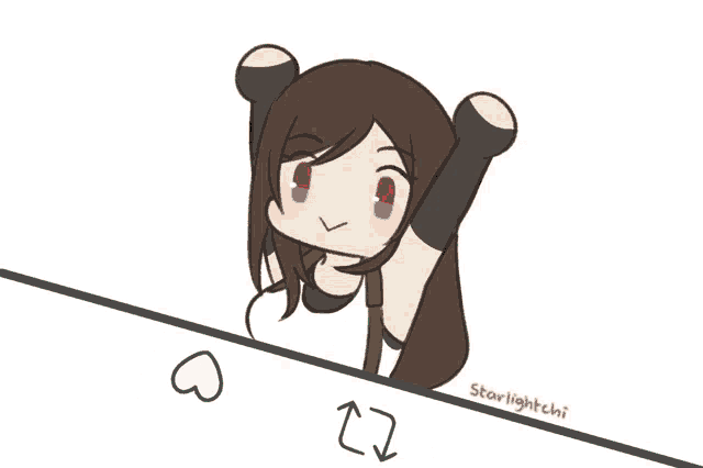 a cartoon drawing of a girl with the name starlightchi on the bottom