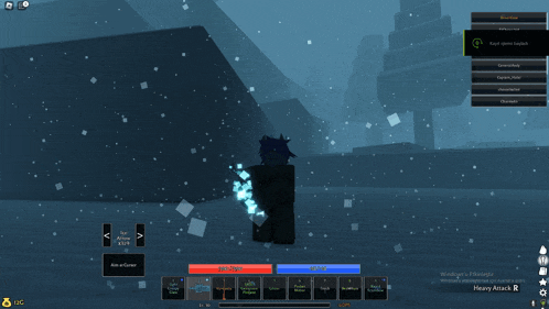 a screenshot of a video game that says heavy attack at the top