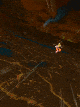 a blurry picture of a cartoon character fighting another cartoon character