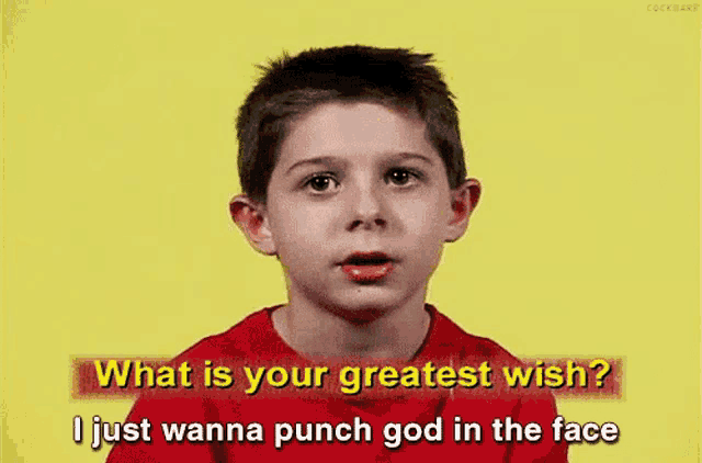 a young boy is asking what is your greatest wish