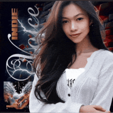 a woman with long hair is on the cover of indie