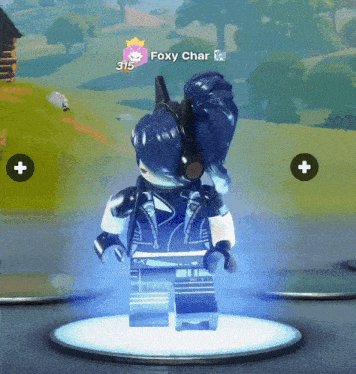 a lego character with the name foxy char on the bottom