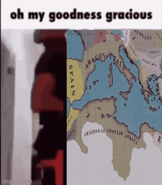 a picture of a map with the words oh my goodness gracious below it