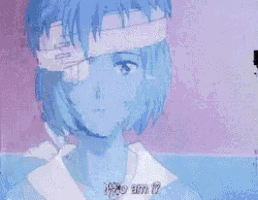 a picture of a girl with a bandage on her head with chinese writing on the bottom