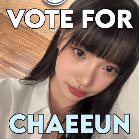 a picture of a girl with the words vote for chaeeun below it