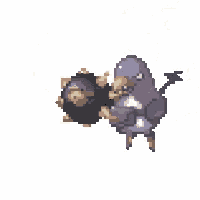 a pixel art of a bird flying through the air