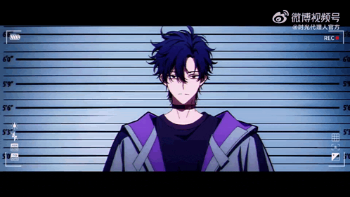 a man with a choker is standing in front of a police line up