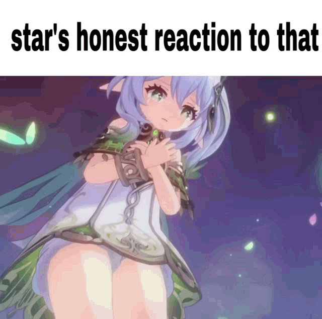 a picture of a girl with the words star 's honest reaction to that