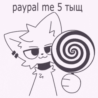 a black and white drawing of a cat holding a lollipop with a spiral in its mouth .