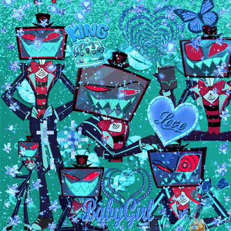 a collage of cartoon characters with the words king and baby girl on the bottom