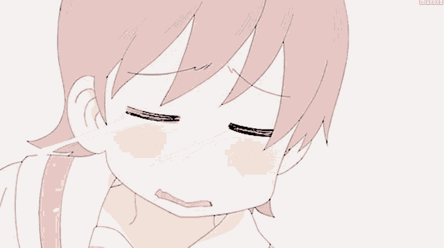 a drawing of a girl with her eyes closed and a tear coming out of her mouth