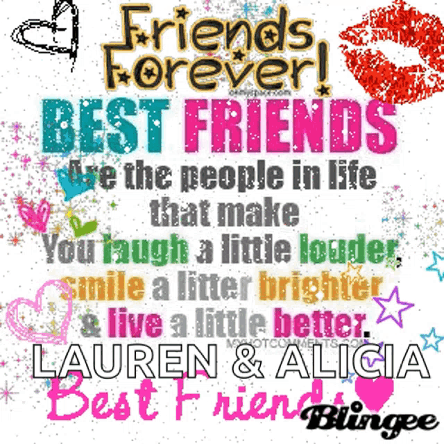 a poster that says friends forever best friends are the people in life that make you laugh a little louder