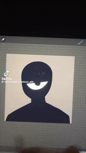 a drawing of a silhouette of a person with a big smile