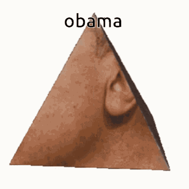 a pyramid with a man 's face in the middle and the word obama on it .
