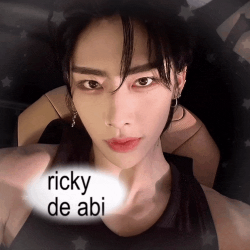 a close up of a person with the name ricky de abi written on it