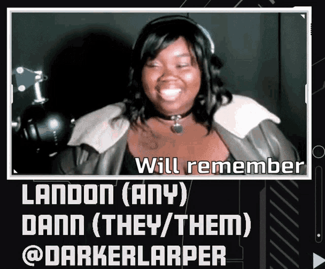 a picture of a woman with the caption " will remember landon "