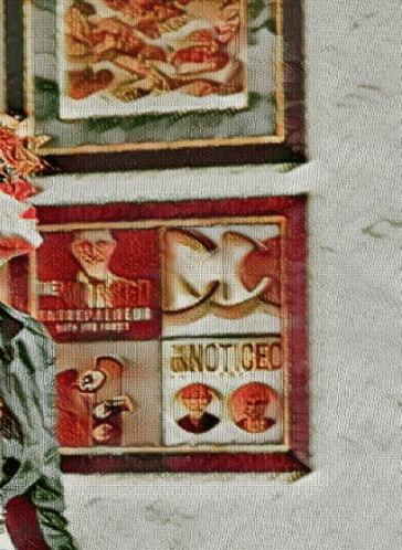 a notice board with a picture of a man and the words noticed on it