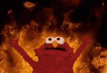 Elmo Hell GIF - Elmo Hell Flames GIFs