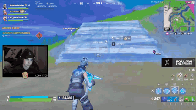 a screenshot of a video game with the number 134,569