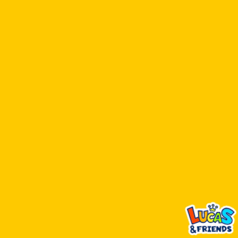 a lucas and friends logo with a blue speech bubble that says hola