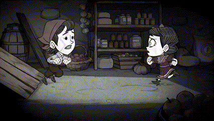a black and white cartoon of two girls standing next to each other
